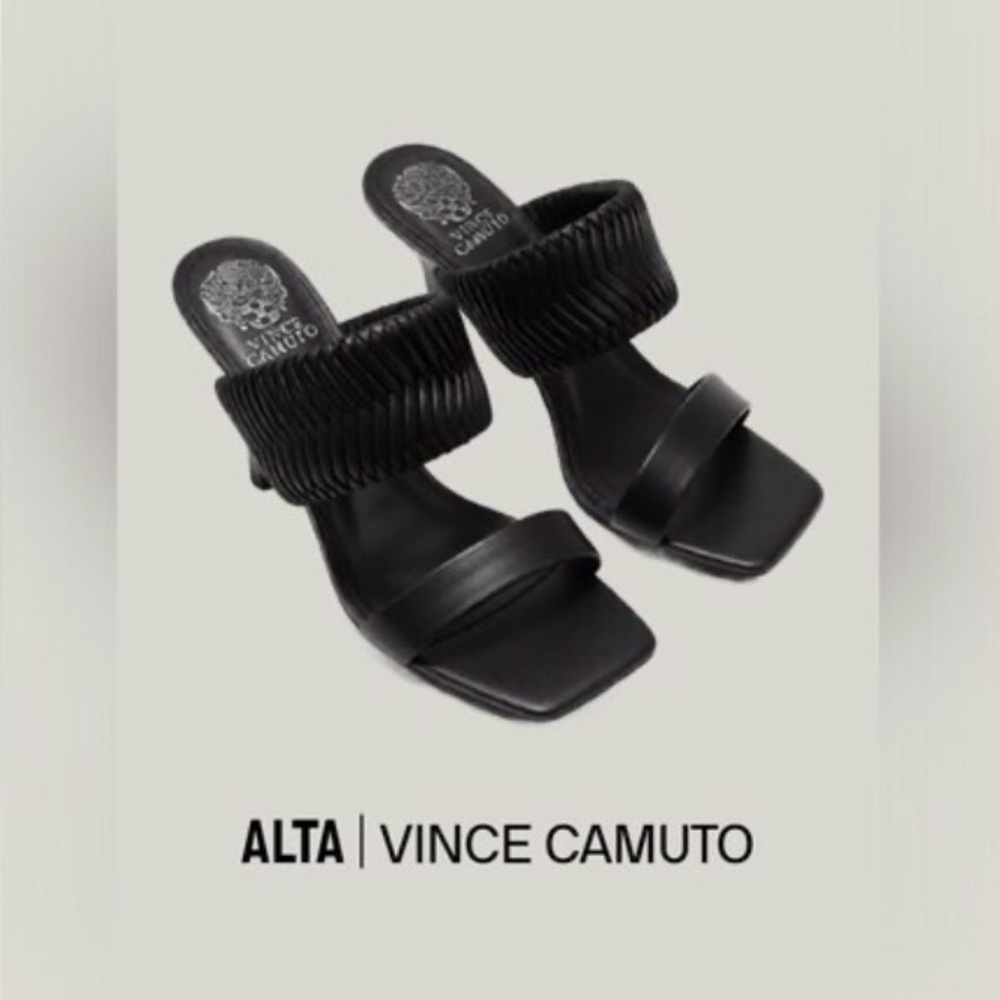 Vince Camuto Black Woven Strap Heels